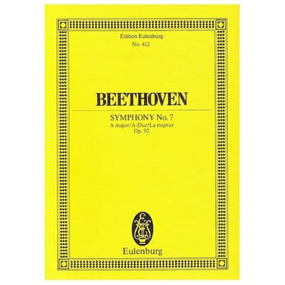 Βιβλίο Για Σύνολα Editions Eulenburg Beethoven - Symphony In A Major Nr.7 Op.92 [pocket Score] image 0