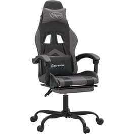 Καρέκλα Gaming VIDAXL 3143906 με Υποπόδιο από Τεχνητό Δέρμα - Μαύρο