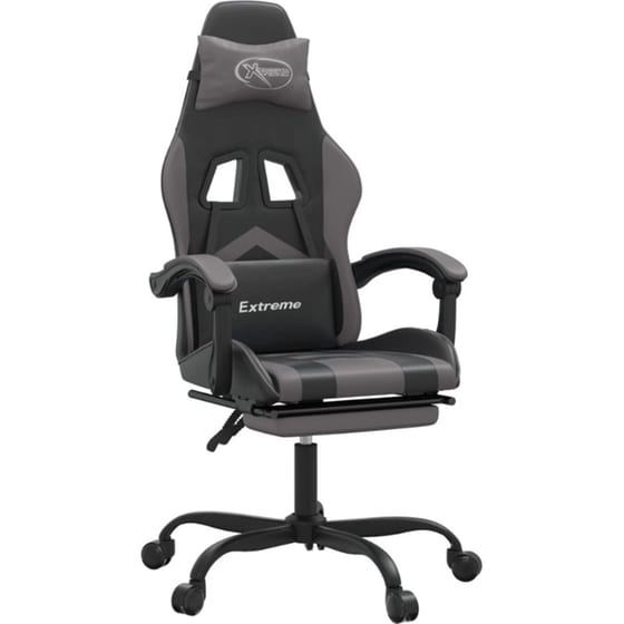 Καρέκλα Gaming VIDAXL 3143906 με Υποπόδιο από Τεχνητό Δέρμα - Μαύρο image 0