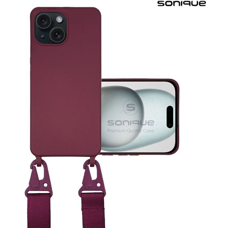 Θήκη Apple iPhone 15 - Sonique Carryhang Με Strap - Μπορντό SONIQUE