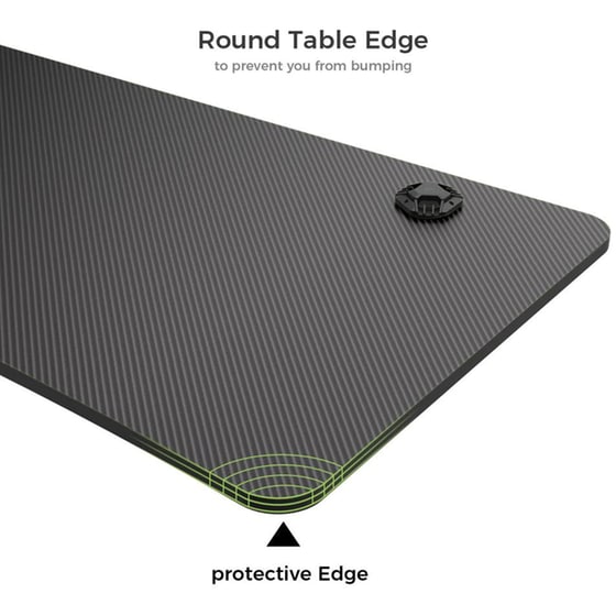Γραφείο Gaming Eureka Ergonomic ERK-GIP-P47B/I47 από Carbon Fiber 120x60cm - Μαύρο image 3