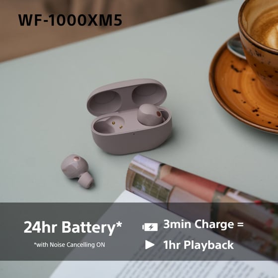 Sony WF-1000XM5 Wireless Noise Cancelling Earbuds - Smoky Pink image 5