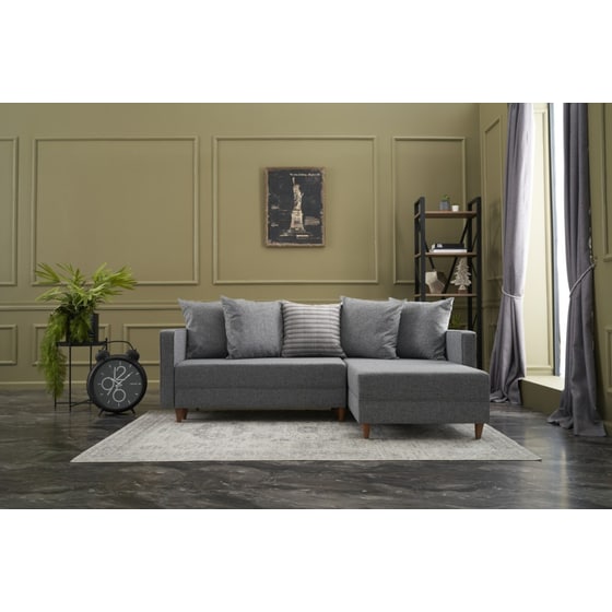 Γωνιακός Καναπές 24Mall Angolo 215x80 cm - Γκρι image 2
