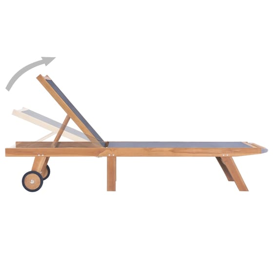 Σετ Ξαπλώστρες VidaXL από Μασίφ Teak 2Τμχ - Καφέ image 4