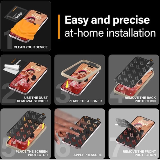 Προστατευτικό οθόνης Apple iPhone 15 Pro Max - PanzerGlass Screen Protector Ultra-Wide Fit with EasyAligner image 15