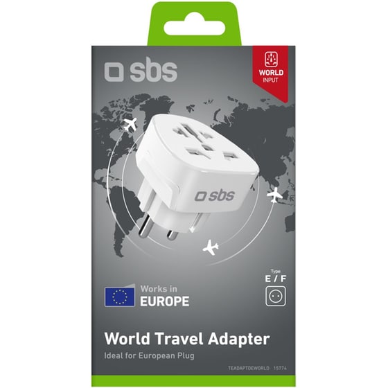 Αντάπτορας SBS World Travel Adapter European Plug 2500W - White image 1