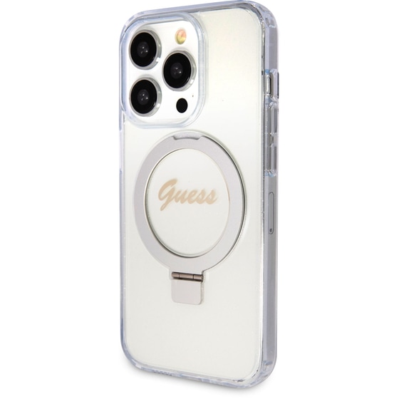 Guess Magsafe Ring Stand Glitter Hard Case Θήκη Προστασίας Από Σιλικόνη – Iphone 15 Pro Max (διάφανη –  Guhmp15xhrsgsd) image 6
