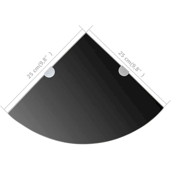 Ράφι Τοίχου  VidaXL Γωνιακό από Γυαλί 25x25 cm - Μαύρο image 4