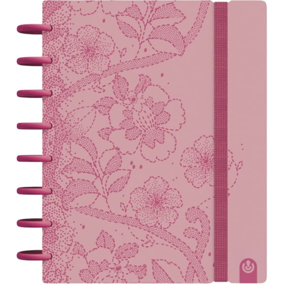 Σημειωματάριο Carchivo Α5 με Αποσπώμενα Φύλλα Ριγέ Λουλούδια Ροζ image 0