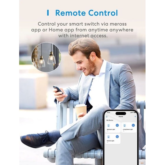 Έξυπνος διακόπτης τοίχου Meross MSS510XHK-EU-Touch με Wi-Fi image 4