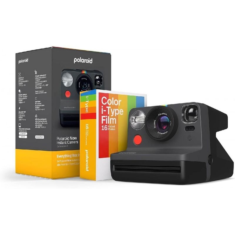 POLAROID Instant Camera Polaroid Now Generation 2 i-Type + Polaroid Color I-type Film - Μαύρο