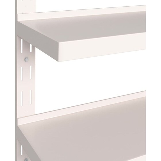 Ράφια Τοίχου VidaXL από Ανοξείδωτο Ατσάλι 240x30 cm 2 Τμχ - Ασημί/Λευκό image 3