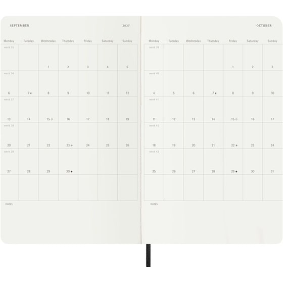 Ημερολόγιο Ημερήσιο 2027 Moleskine 12M L Soft Cover Μαύρο image 3