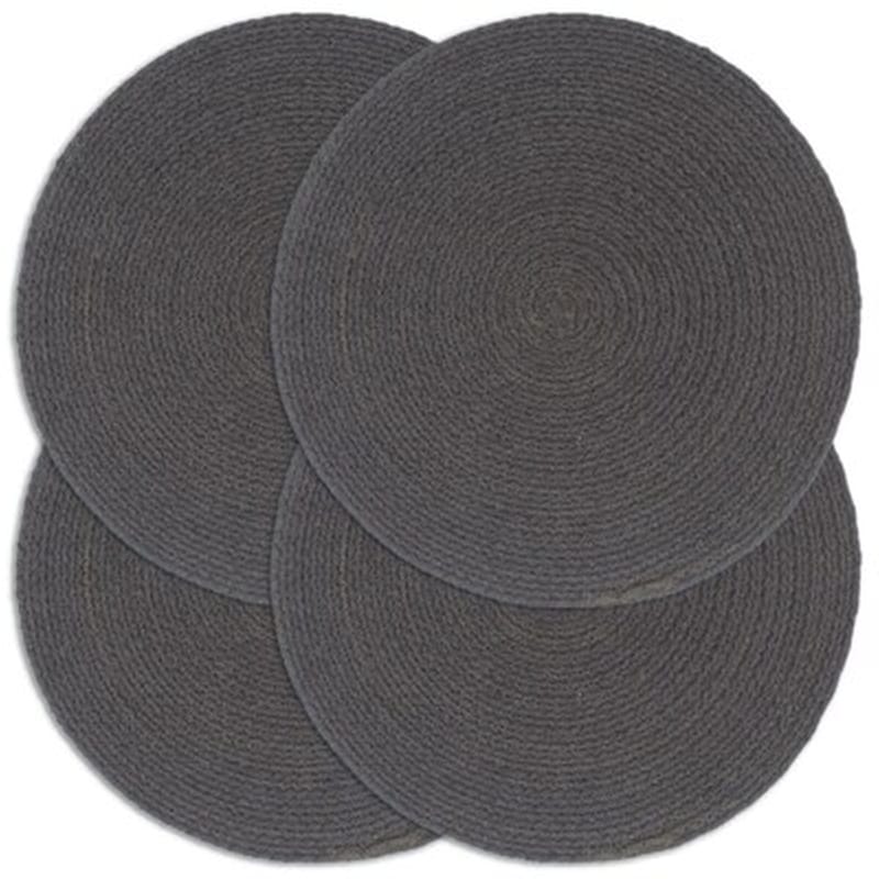 Σουπλά Vidaxl Στρογγυλό Βαμβάκι 38cm 4 Τμχ - Σκούρο Γκρι
