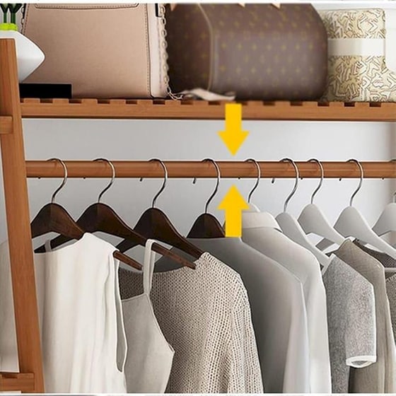 Κρεμάστρα Ράγα Ρούχων Ξύλινη 160x40x140 cm - Καφέ image 4