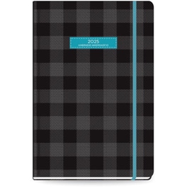 Ημερολόγιο Ημερήσιο The Writing Fields 2025 Plaid Μαύρο 16.6x23.8cm