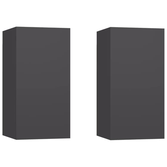 Έπιπλα Τηλεόρασης VidaXL από Μοριοσανίδα 2 Τμχ 30.5x30x60cm - Γκρι image 0