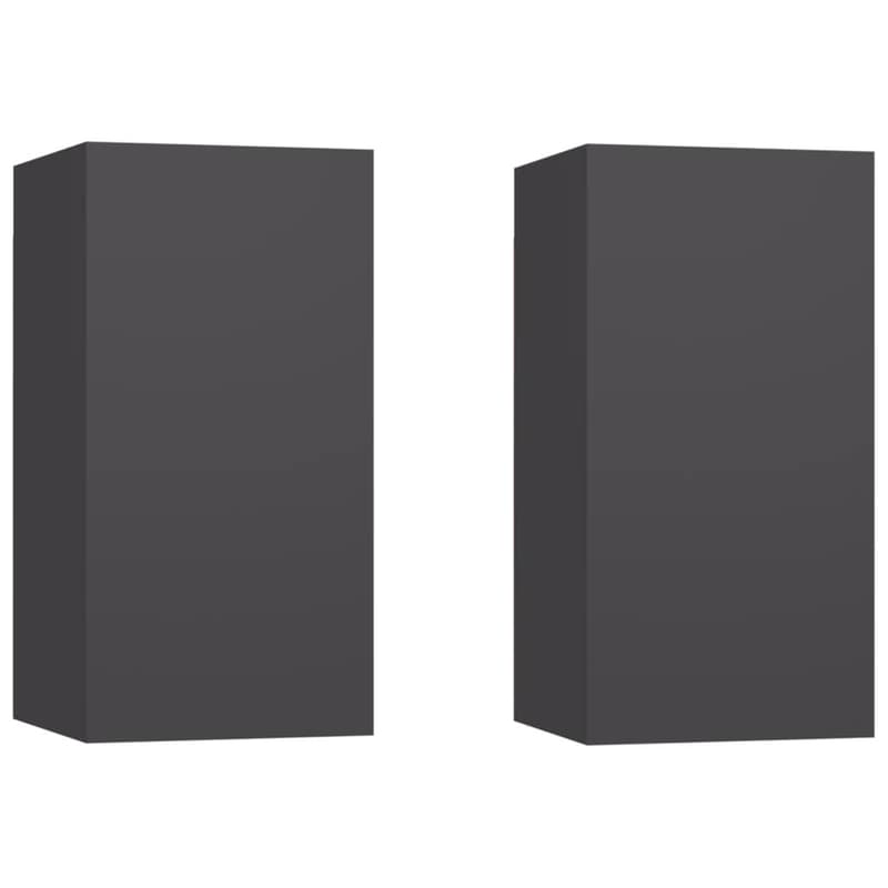 VIDAXL Έπιπλα Τηλεόρασης VidaXL από Μοριοσανίδα 2 Τμχ 30.5x30x60cm - Γκρι