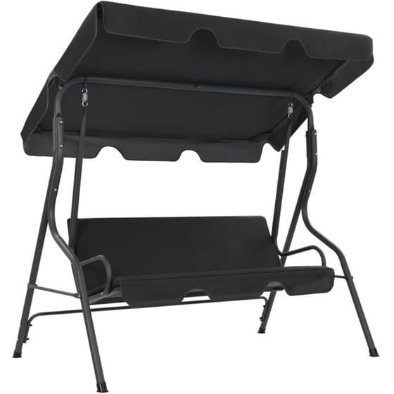 Κούνια Κήπου VidaXL με Σκίαστρο  από Χάλυβα 170x110x153 cm - Ανθρακί image 0