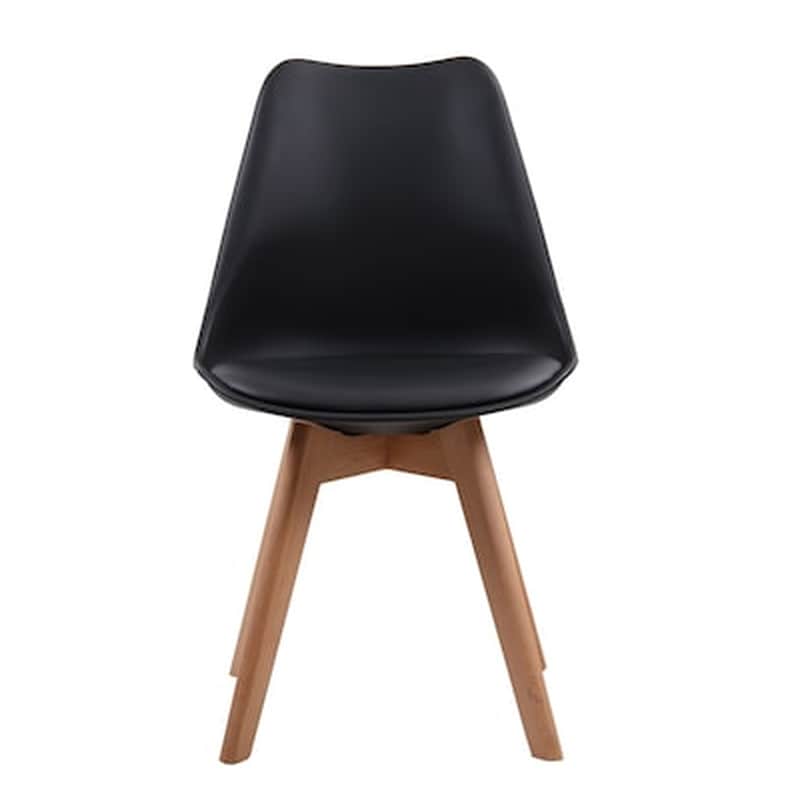 Καρεκλα Μαυρο Pp Με Ξυλινα Ποδια - Σετ 4 Τεμαχίων WOODWELL