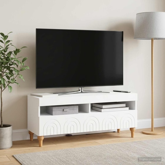Έπιπλο Τηλεόρασης με LED VidaXL από Επεξεργασμένο Ξύλο - Λευκό image 3