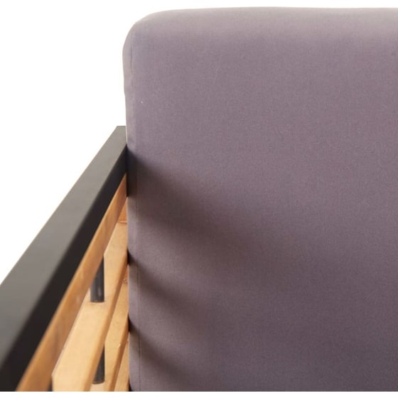 Παγκάκι Κήπου VidaXL Σκούρο με Μαξιλάρια από Μασίφ Ξύλο Ακακίας 136x70x62 cm - Μαύρο/Γκρι image 5