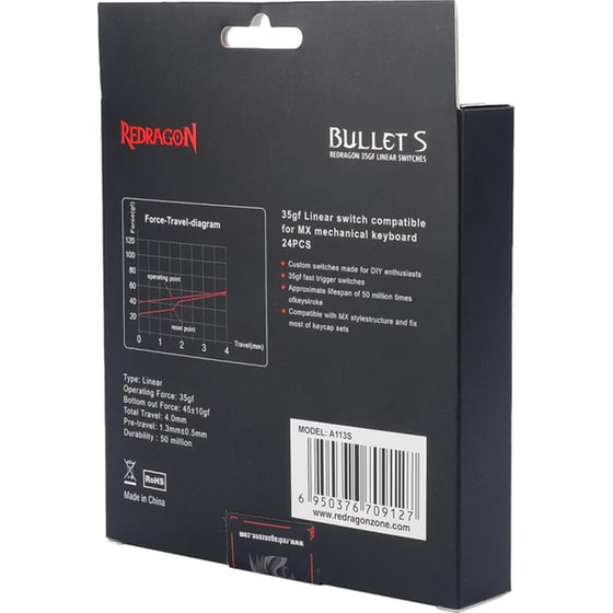 Κιτ Μηχανικών Διακοπτών Πληκτρολογίου Redragon A113 Bullet-S Tactile Mechanical Switch image 6