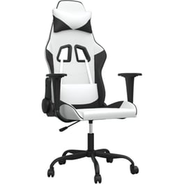 Καρέκλα Gaming VIDAXL 345409 με Ρυθμιζόμενα Μπράτσα από Τεχνητό Δέρμα - Λευκό / Μαύρο
