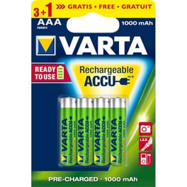 Επαναφορτιζόμενες Μπαταρίες Varta AAA NiMH 1000mAh 1.2 V 4 τεμάχια