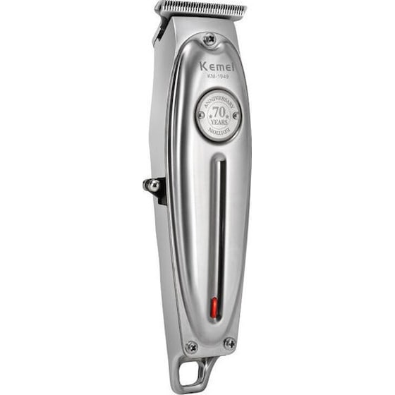 Επαγγελματική Επαναφορτιζόμενη Κουρευτική Μηχανή Ασημί KEMEI KM-1949 image 0