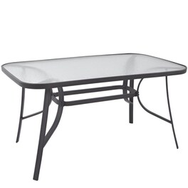 Τραπέζι Εξωτερικού Χώρου Homemarkt από Μέταλλο 140x80x72cm - Διάφανο/Μαύρο