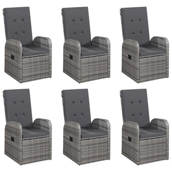 Vidaxl Σετ Τραπεζαρίας Κήπου 7 Τεμαχίων Γκρι image 5