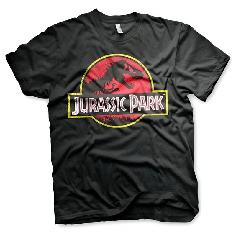 HYBRIS T-shirt Hybris Jurassic Park Distressed Logo - Μαύρο