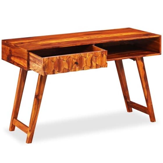 Γραφείο Μελέτης VidaXL από Μασίφ Ξύλο Sheesham 118x50cm - Καφέ Σκούρο image 5