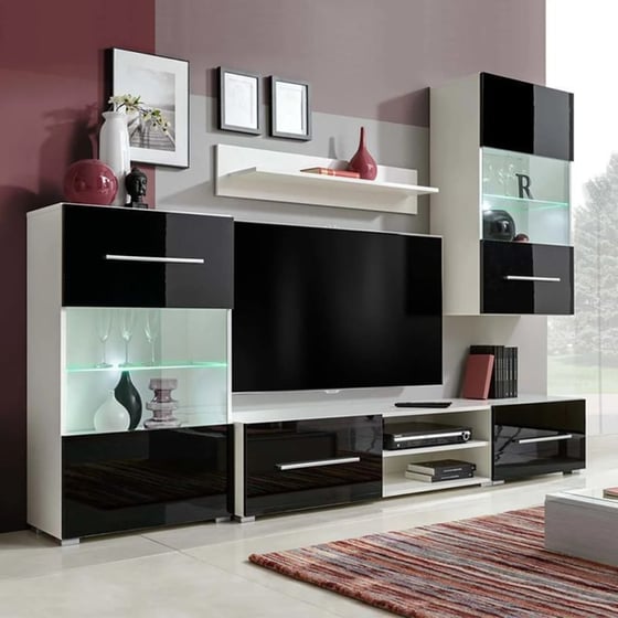 Έπιπλα Τηλεόρασης VidaXL Μοριοσανίδα 5 Τμχ 240x33x105.5cm - Μαύρο image 1