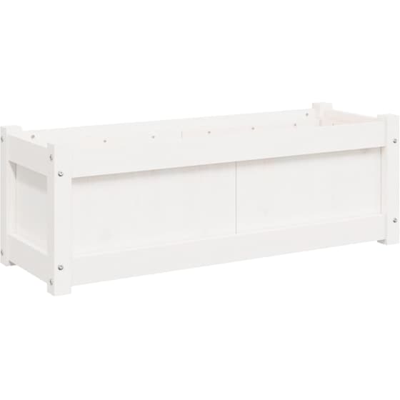 Ζαρντινιέρα VidaXL από Μασίφ Ξύλο Πεύκου 90x31cm - Λευκό image 0