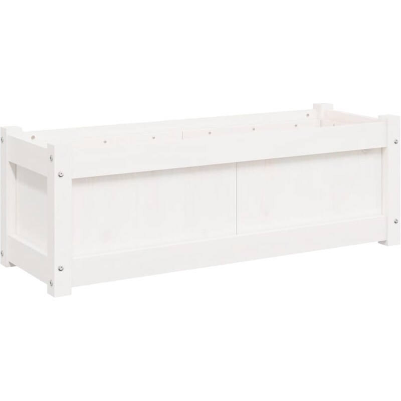 Ζαρντινιέρα VidaXL από Μασίφ Ξύλο Πεύκου 90x31cm - Λευκό