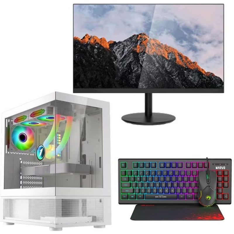 VENGEANCE Bundle Desktop Vengeance Cobra - V2 (Ryzen 5-3400G/8GB/240GB SSD/FreeDOS Gaming PC) + 22 Monitor + RGB Keyboard/Mouse