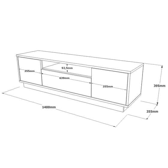 Έπιπλο Τηλεόρασης Libero από Μοριοσανίδα 140x35.5x39.5cm - Καφέ/Γκρι image 1