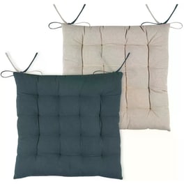 Μαξιλάρι Καρέκλας Spitishop 2 Όψεων Βαμβάκι 40x40cm - Μπλε/Μπεζ