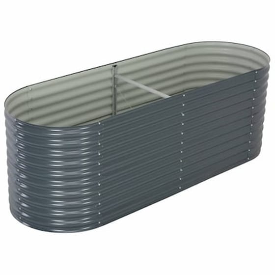 Vidaxl Ζαρντινιέρα Κήπου Γκρι 240 X 80 X 81 Εκ. Γαλβανισμένος Χάλυβας image 1