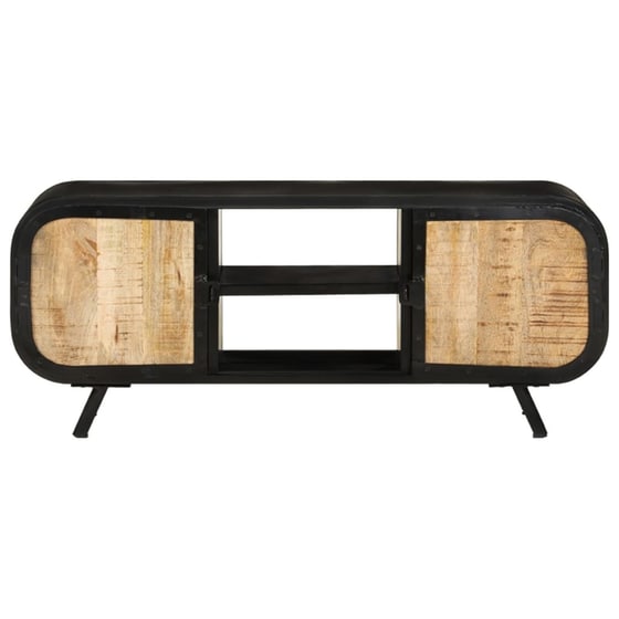 Έπιπλο Τηλεόρασης  VidaXL από Ξύλο Μάνγκο  110x30x45 cm - Mαύρο image 0