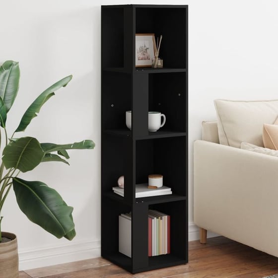 Ραφιέρα VidaXL Γωνιακή από Μοριοσανίδα 33x33x132 cm - Μαύρο image 1