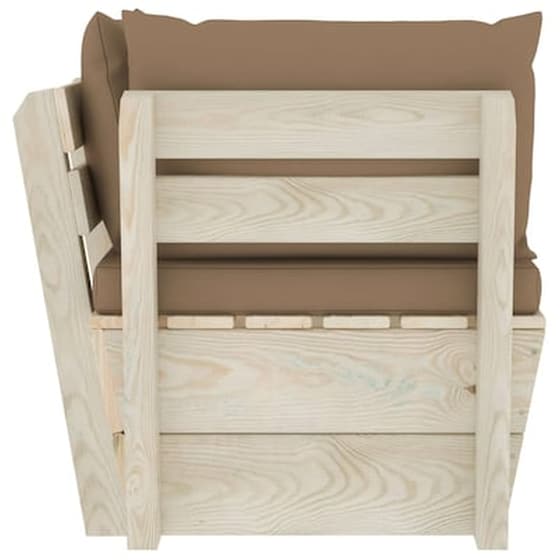 Καναπές Κήπου Γωνιακός VidaXL από Εμποτισμένο Ξύλο Ερυθρελάτης 60x60x65 cm - Taupe image 3