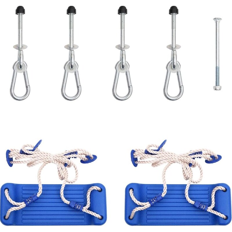 VIDAXL VidaXL Κούνιες με Σχοινιά 2 Τμχ 37x15cm από Πολυαιθυλένιο - Μπλε