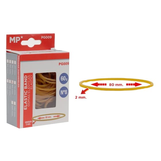Mp Λαστιχάκια Συσκευασίας Pg009 Σε Κουτί, No8, 2x80mm, 60g image 0
