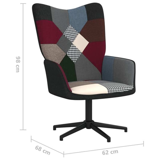 Πολυθρόνα Relax VidaXL Σχέδιο Patchwork από Ύφασμα με Σκαμπό image 8