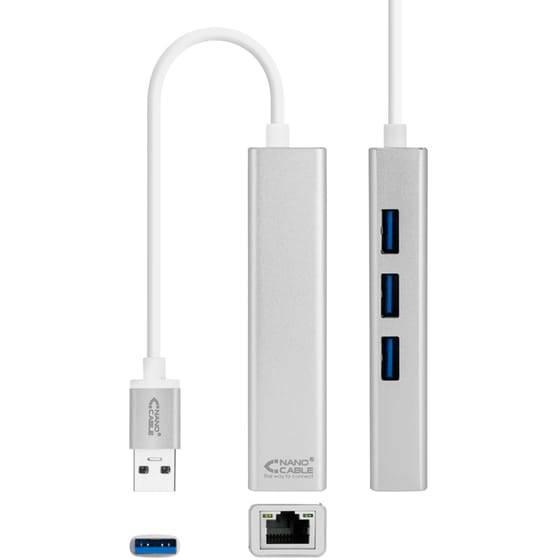 Nanocable 10.03.0403 USB Hub 4-Port USB 3.0 συμβατό με USB-A image 2
