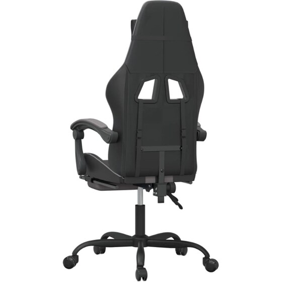 Καρέκλα Gaming VIDAXL 3143834 με Υποπόδιο από Τεχνητό Δέρμα - Γκρι image 3