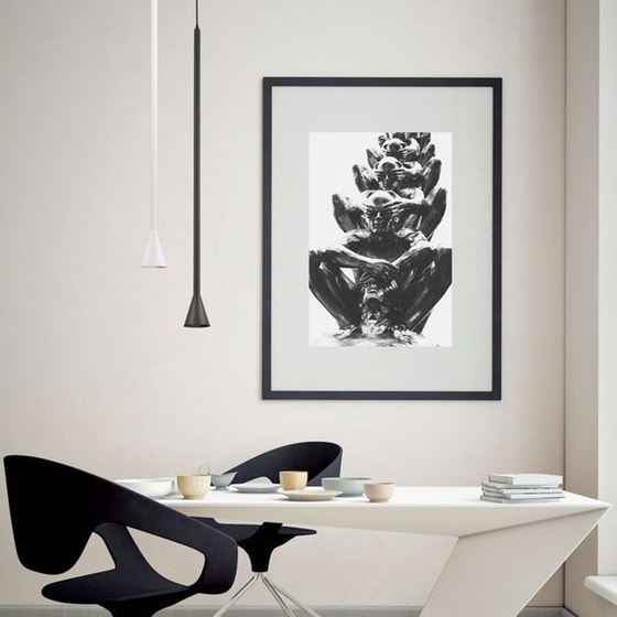 Φωτιστικό Οροφής Μονόφωτο Aca Clouzot από Μέταλλο Φ7.5x91-190 cm - Λευκό image 2